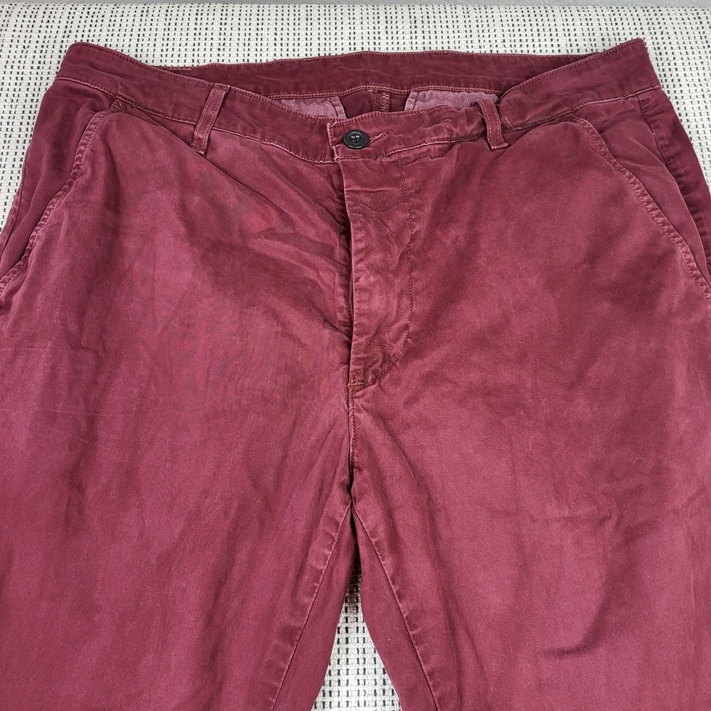 AG Adriano Goldschmied Pants Mens 34x34 Red Chino Slim Straight Casual Stretch